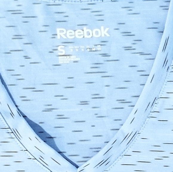 Reebok blue shorts Sleeve gym Workout tops size S - Picture 6 of 6